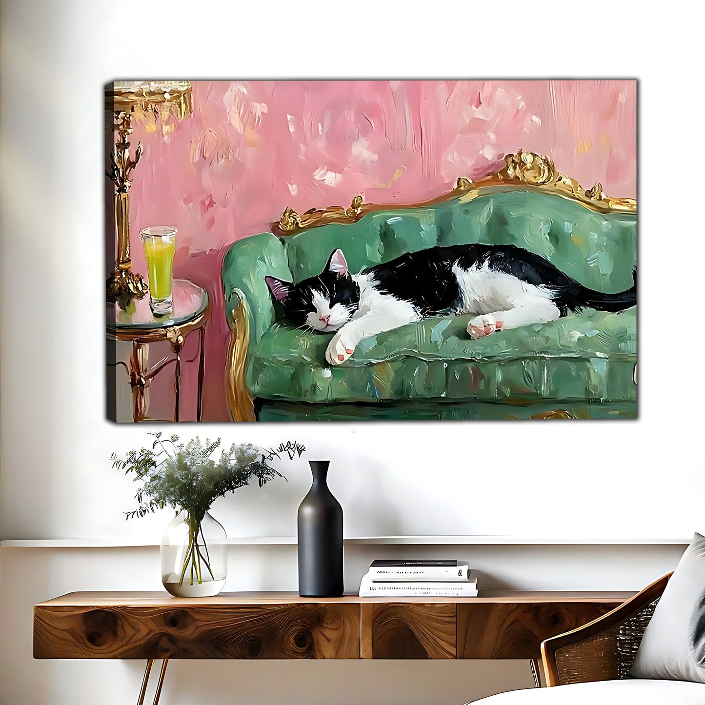 W437 Natural Wood Grain Canvas Decorative Painting – High-Quality Abstract Art | Ideal for Living Rooms and Offices