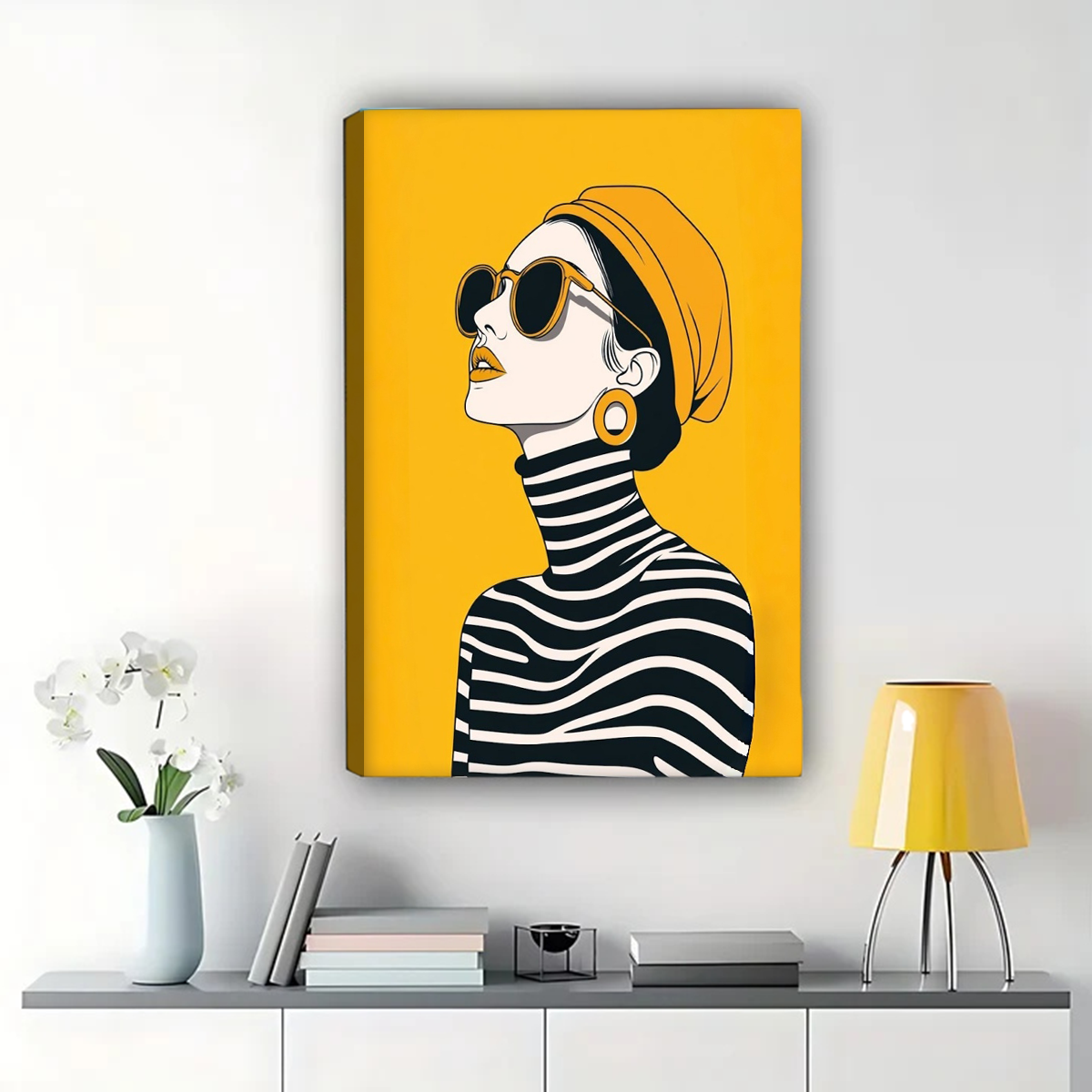 Retro Fashion Woman Canvas Art - Pop Art Portrait Print|W1202