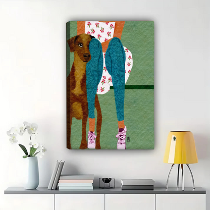 Dog and Legs Wall Art | Quirky Modern Collage Print|W1219