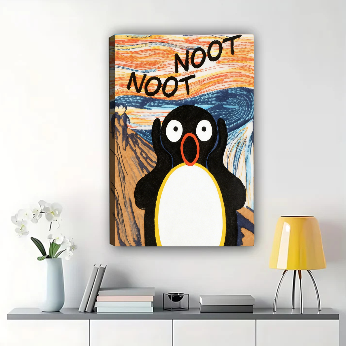 Noot Noot Penguin Scream Poster – Funny Meme Art Print|W1437