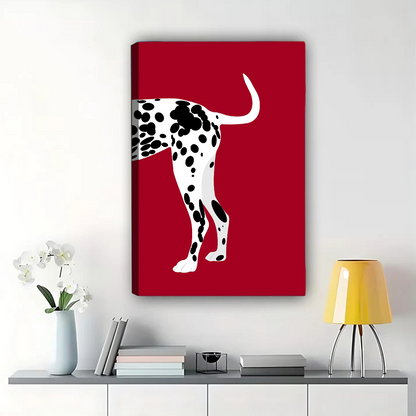 Dalmatian Dog Wall Art - Bold Red Modern Pet Print|W1208