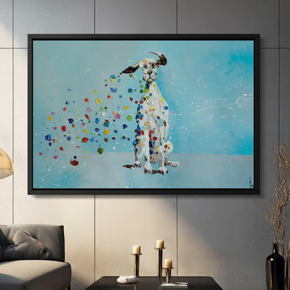 Dalmatian Colorful Dots Expressionist Canvas Wall Art