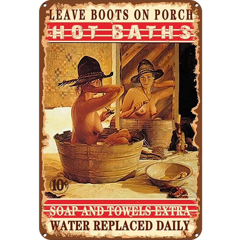 8x12 Pin-Up Girl Metal Sign – Retro Tin Wall Art for Garage & Bar Decor | Tin & Time Co. #3011