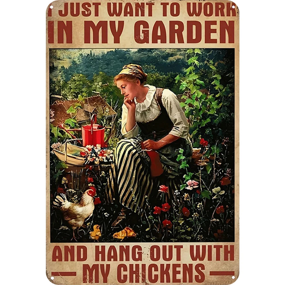 8x12 Pin-Up Girl Metal Sign – Retro Tin Wall Art for Garage & Bar Decor | Tin & Time Co. #3021