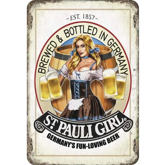 8x12 Pin-Up Girl Metal Sign – Retro Tin Wall Art for Garage & Bar Decor | Tin & Time Co. #3060