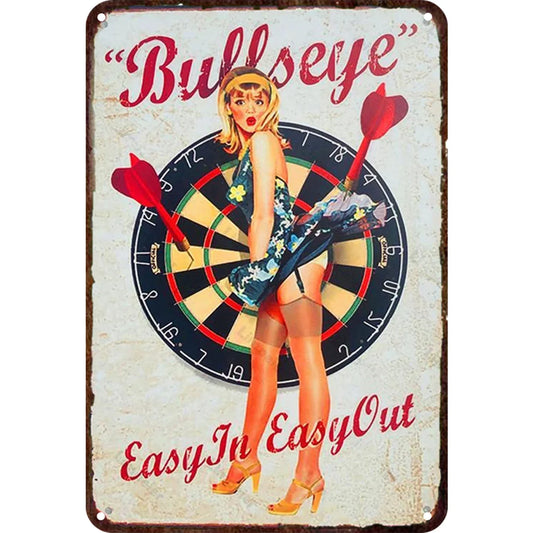 8x12 Pin-Up Girl Metal Sign – Retro Tin Wall Art for Garage & Bar Decor | Tin & Time Co. #3063