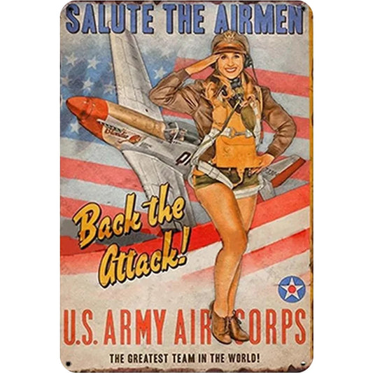 8x12 Pin-Up Girl Metal Sign – Retro Tin Wall Art for Garage & Bar Decor | Tin & Time Co. #3065