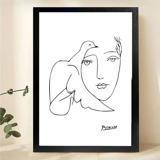 Peace Dove Line Art Print – Picasso Style Minimalist Canvas Wall Decor| w1509