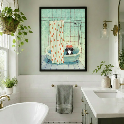 Grumpy Cat Bath Funny Bathroom Canvas Wall Art w4101