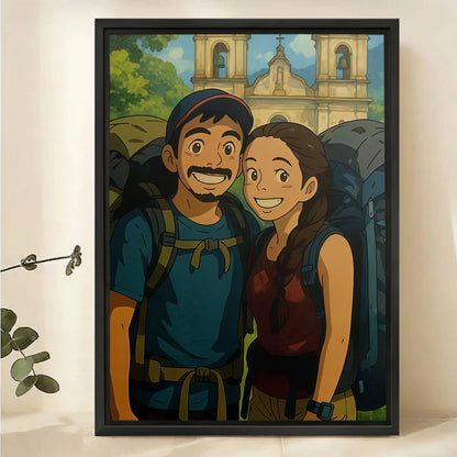 Custom Anime Portrait from Photo - Japanese Style Canvas Art