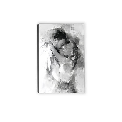 Custom Black and White Watercolor Portrait from Photo  – A Timeless Custom Gift