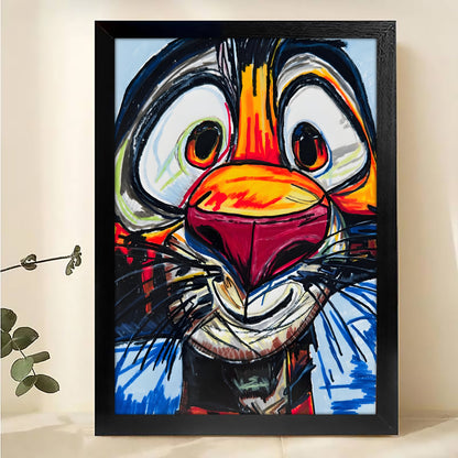 W319 Natural Wood Canvas – High-Quality Abstract Art | Perfect for Living Room & Office