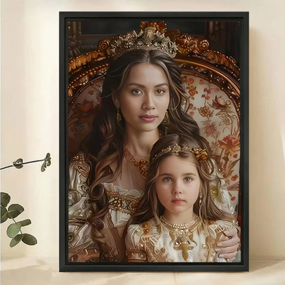 Custom Mother Daughter Portrait - Royal Renaissance Canvas Art