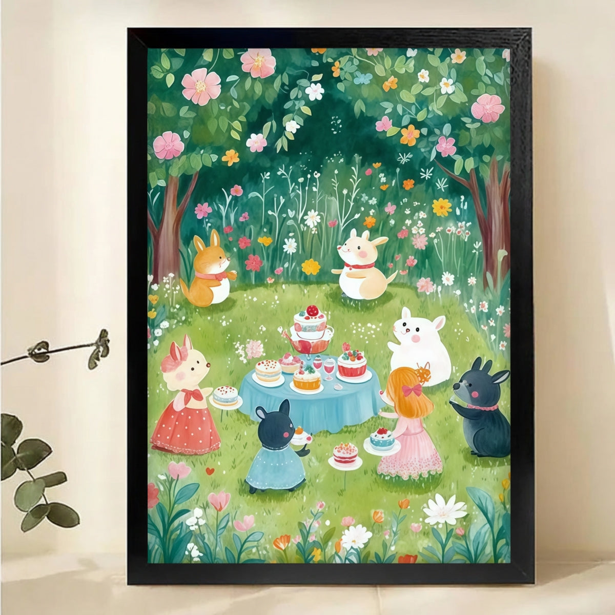 Woodland Animals Garden Tea Party Wall Art|W1092