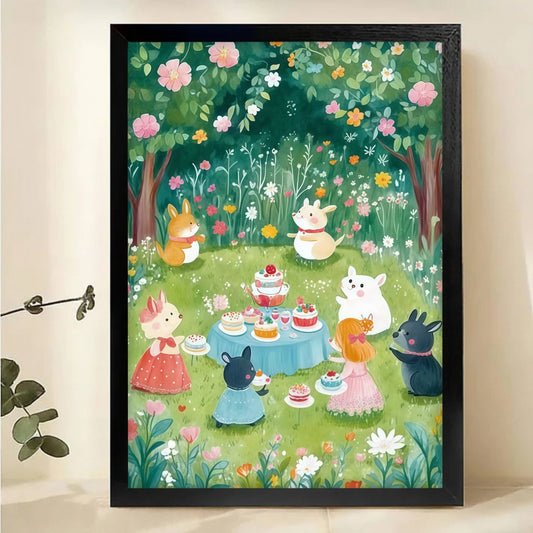 Woodland Animals Garden Tea Party Wall Art|W1092