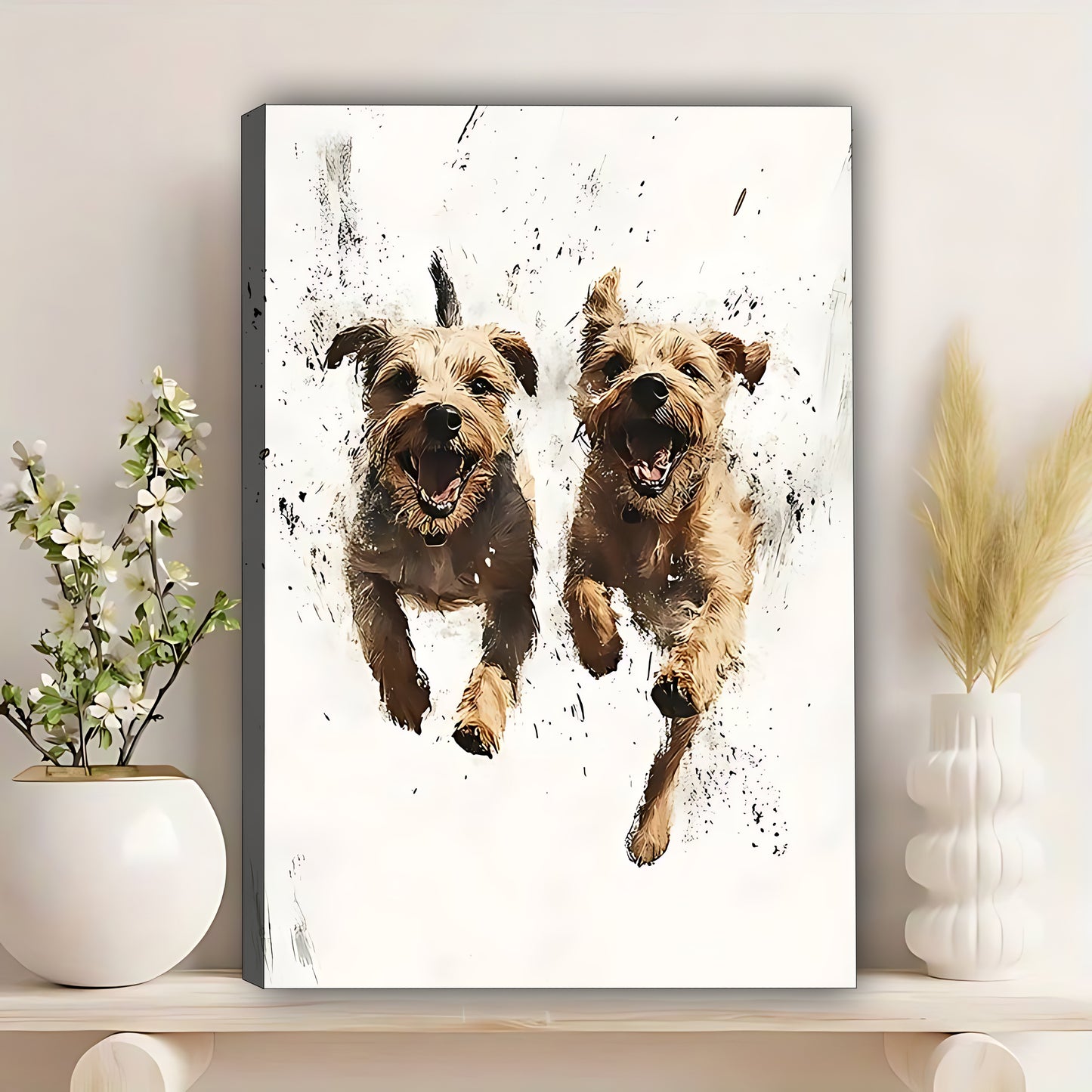 W382 Natural Wood Grain Canvas Decorative Painting – High-Quality Abstract Art | Ideal for Living Rooms and Offices