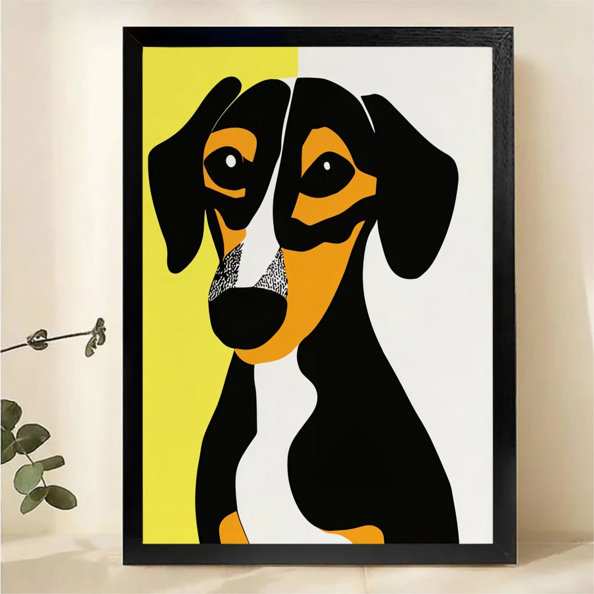 Bold Dachshund Pop Art Wall Art - Modern Dog Portrait Canvas Print|W1350