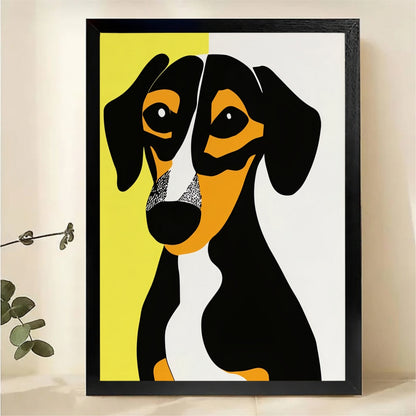 Bold Dachshund Pop Art Wall Art - Modern Dog Portrait Canvas Print|W1350
