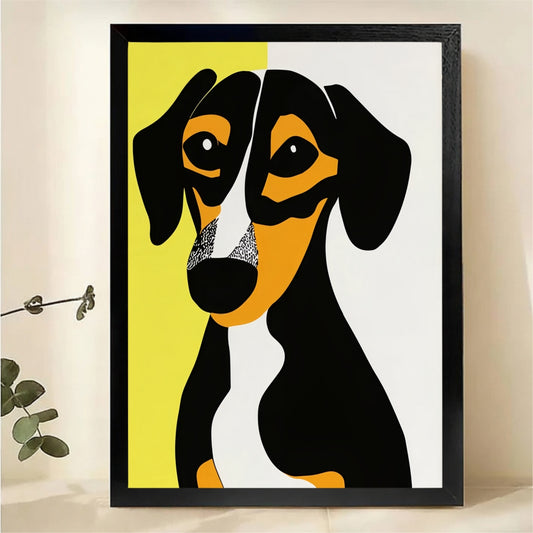 Bold Dachshund Pop Art Wall Art - Modern Dog Portrait Canvas Print|W1350