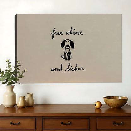 Grow Shine and Listen Minimalist Dog – Heartwarming Pet Wall Art on Natural Wood Canvas | W839