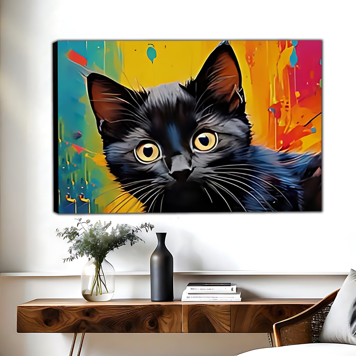 W408 Natural Wood Grain Canvas Decorative Painting – High-Quality Abstract Art | Ideal for Living Rooms and Offices