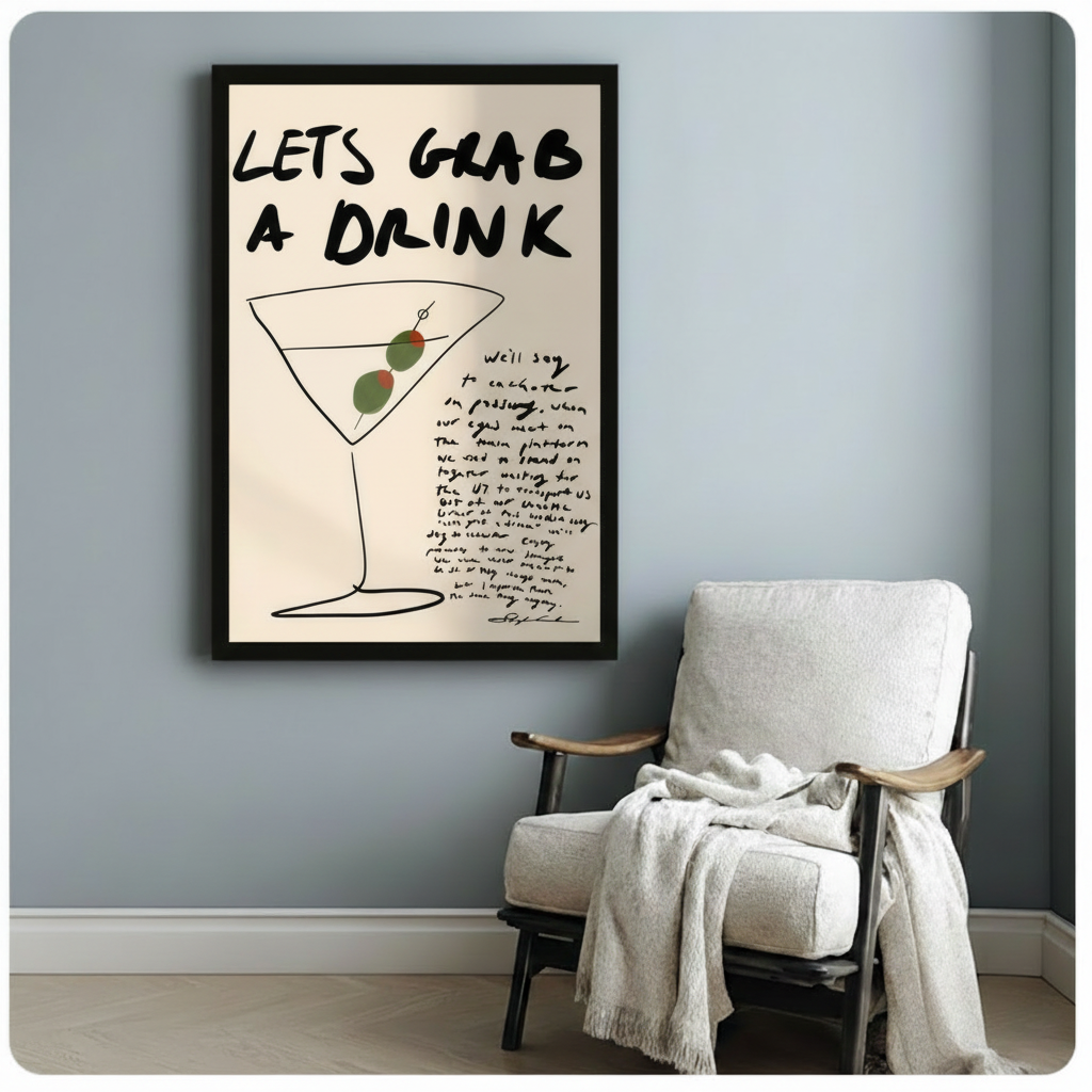 Funny cocktail wall art canvas print – perfect housewarming or birthday gift for drink lovers