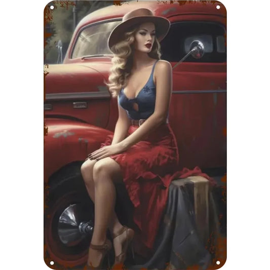 8x12 Classic Car Metal Sign – Vintage Tin Wall Art for Auto Fans & Garages | Tin & Time Co. #4005