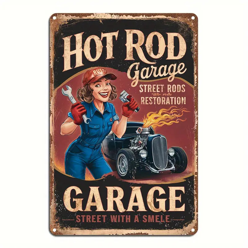 8x12 Classic Car Metal Sign – Vintage Tin Wall Art for Auto Fans & Garages | Tin & Time Co. #4017