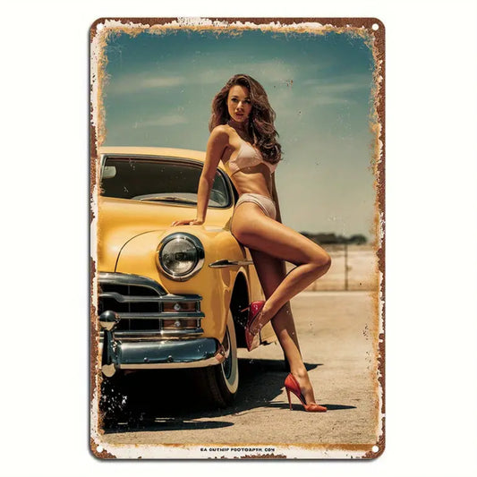 8x12 Classic Car Metal Sign – Vintage Tin Wall Art for Auto Fans & Garages | Tin & Time Co. #4026