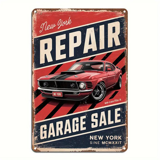 8x12 Classic Car Metal Sign – Vintage Tin Wall Art for Auto Fans & Garages | Tin & Time Co. #4044