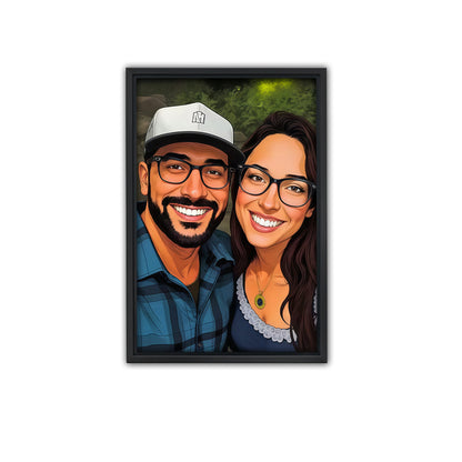 Luxury Custom Portrait from Photo - Personalized Comic & Cartoon Style Wall Art for Individuals, Couples & Families - Timeless Keepsake on Canvas