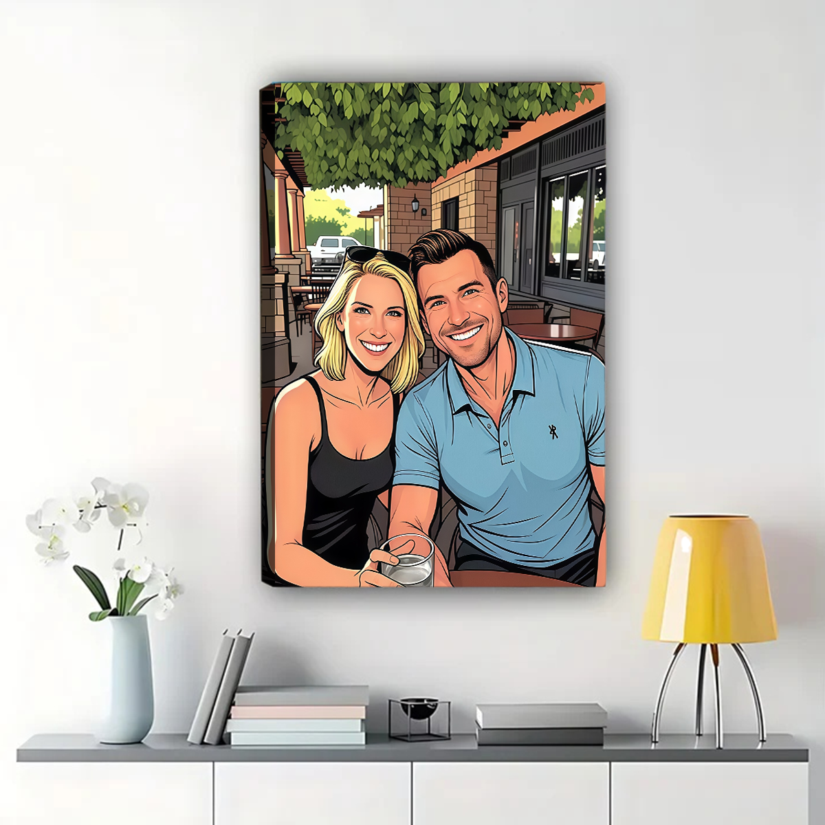 Custom Comic Portrait from Photo - Personalized Cartoon Canvas Art