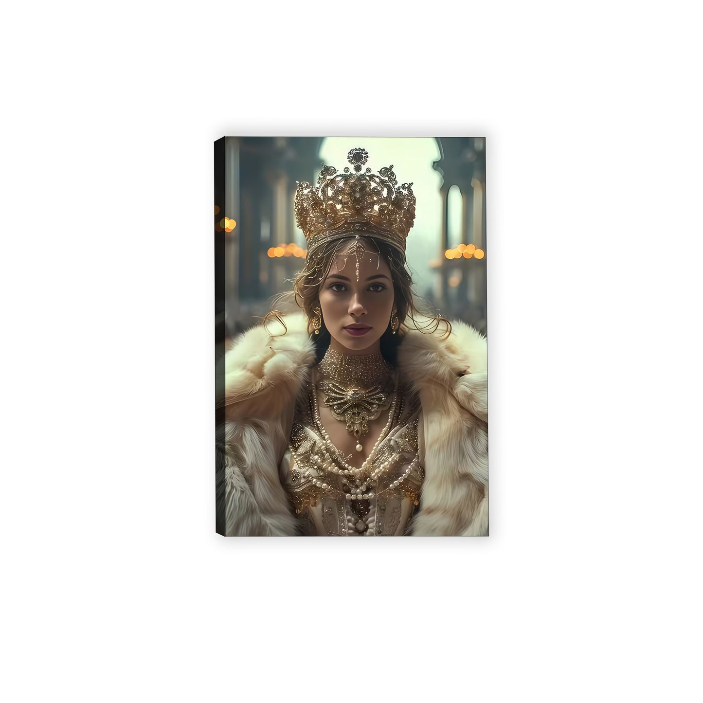 Custom Royal Queen Portrait from Photo - Elegant Canvas Art