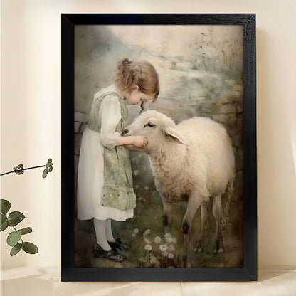 Pastoral Sheep Figure Canvas Wall Art - Rustic Home Decor|W540