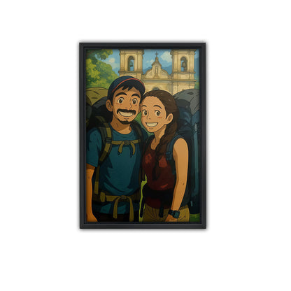 Luxury Custom Black and White Caricature Portrait - Personalized Timeless Gift for Individuals, Couples &amp; Families - Hand-Drawn Style Canvas