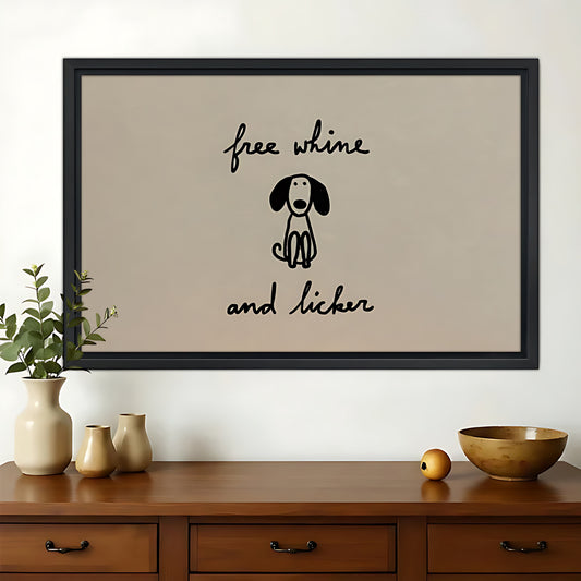 Grow Shine and Listen Minimalist Dog – Heartwarming Pet Wall Art on Natural Wood Canvas | W839