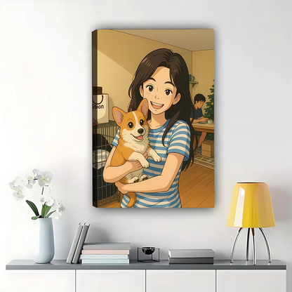 Custom Anime Portrait from Photo - Japanese Style Canvas Art