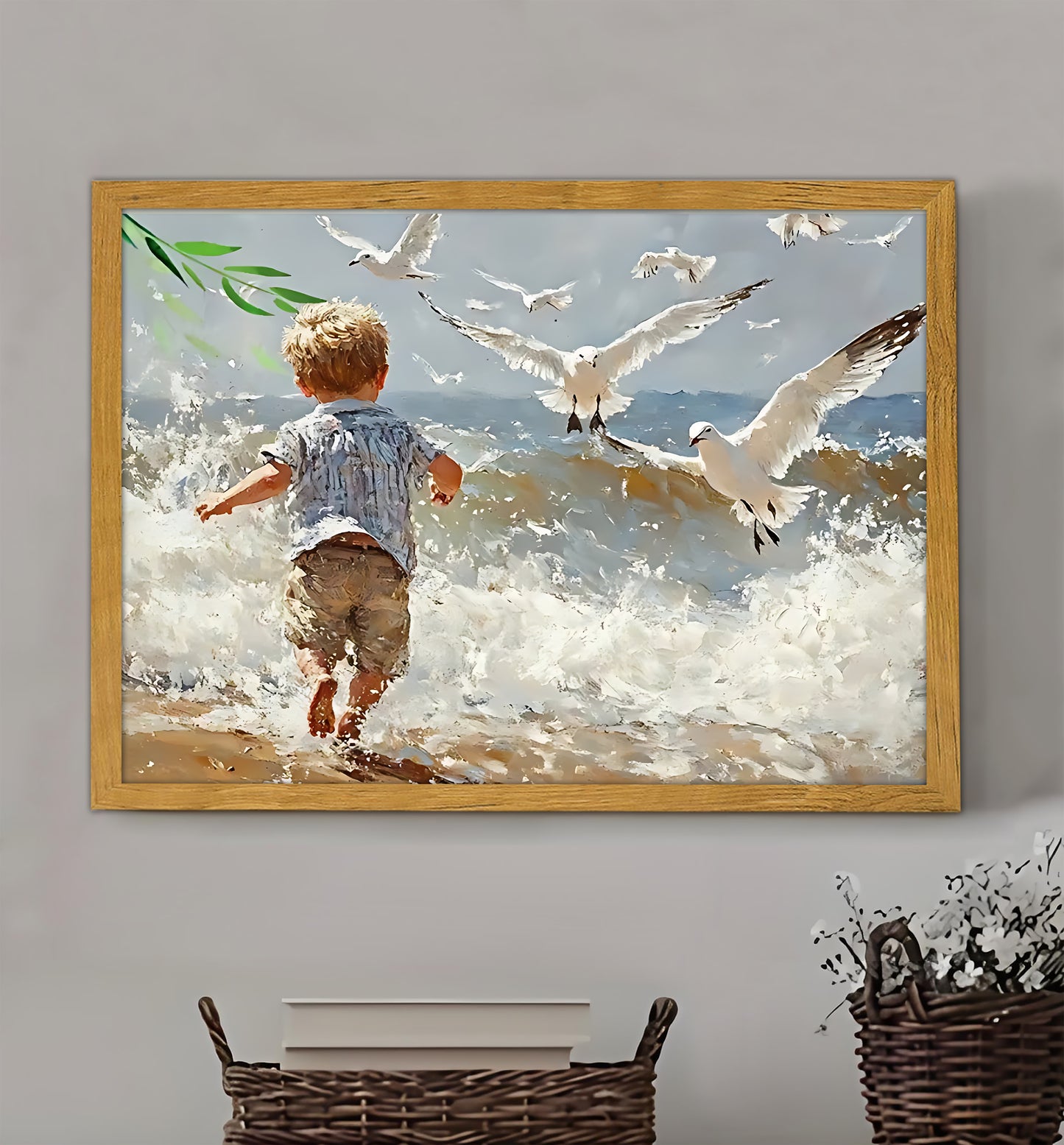 W138  Natural Wood Canvas – High-Quality Abstract Art | Perfect for Living Room & Office