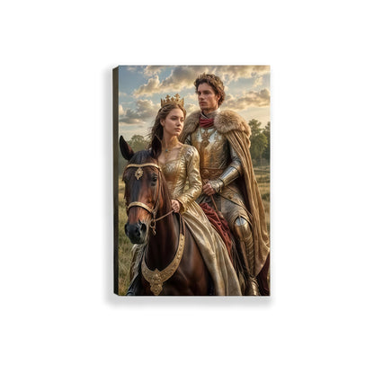 Custom Royal Knight Portrait from Photo – Personalized Medieval Canvas Wall Art