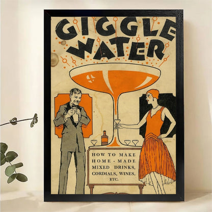 Giggle Water Vintage Bar Poster – 1920s Art Deco Wall Art|W1458