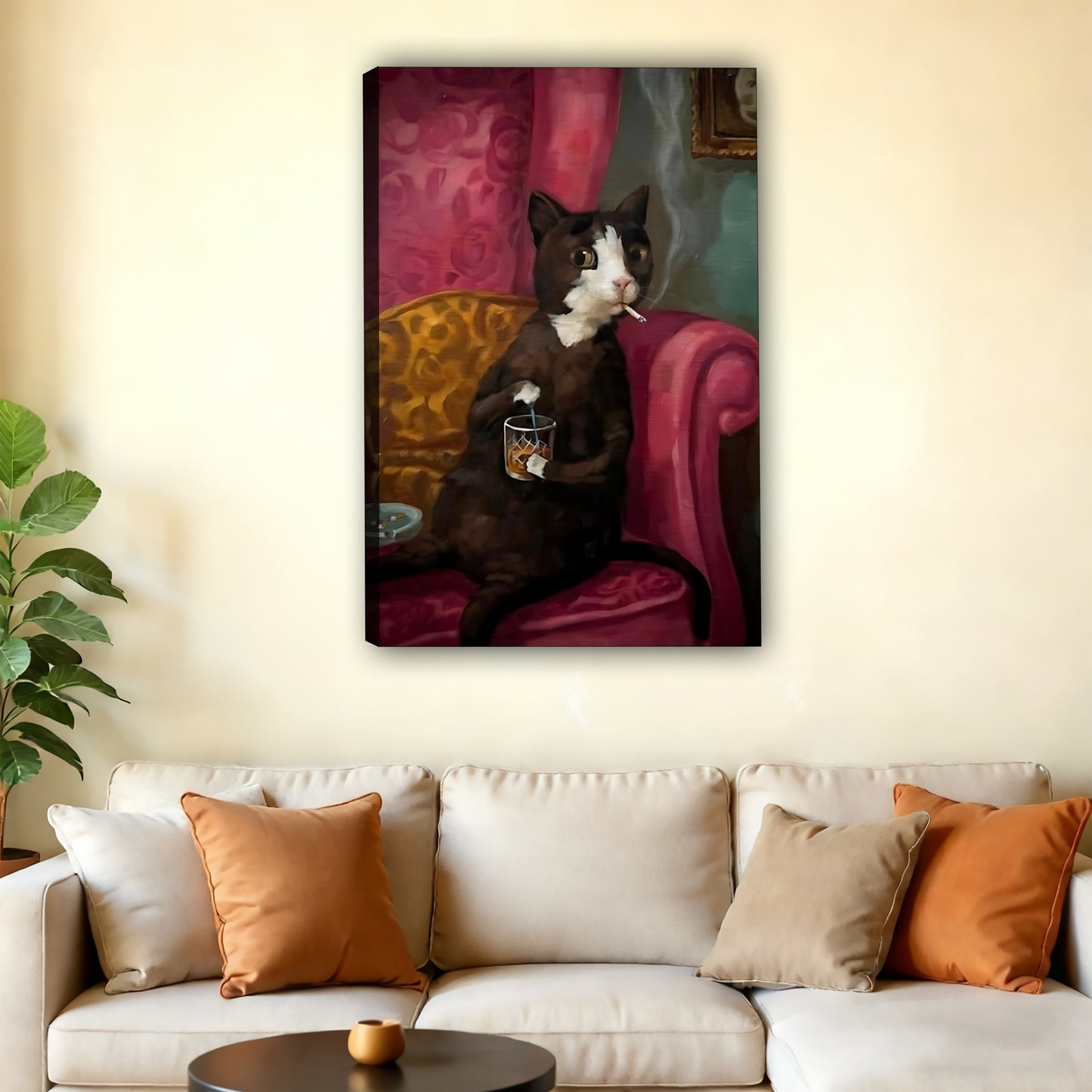 W426 Natural Wood Grain Canvas Decorative Painting – High-Quality Abstract Art | Ideal for Living Rooms and Offices