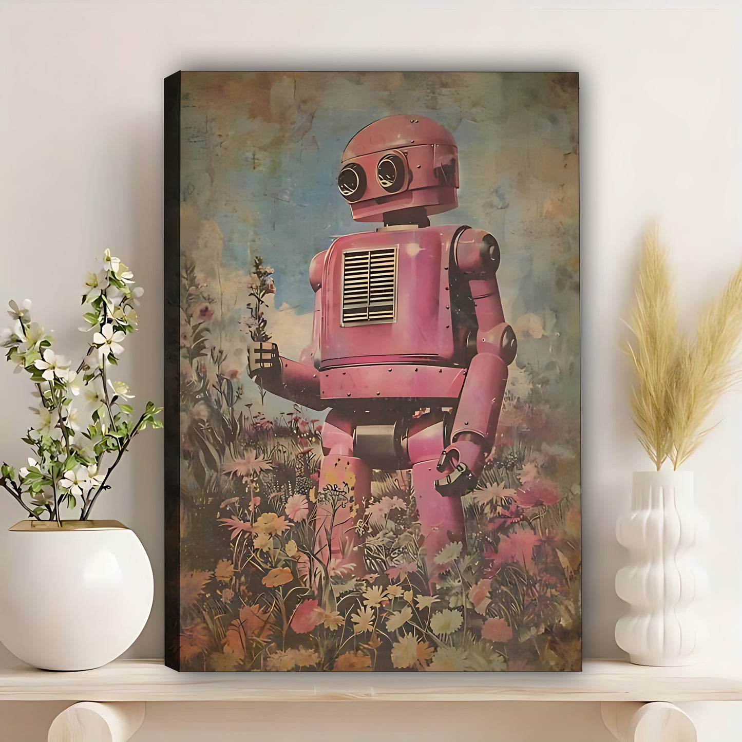 W381 Natural Wood Grain Canvas Decorative Painting – High-Quality Abstract Art | Ideal for Living Rooms and Offices