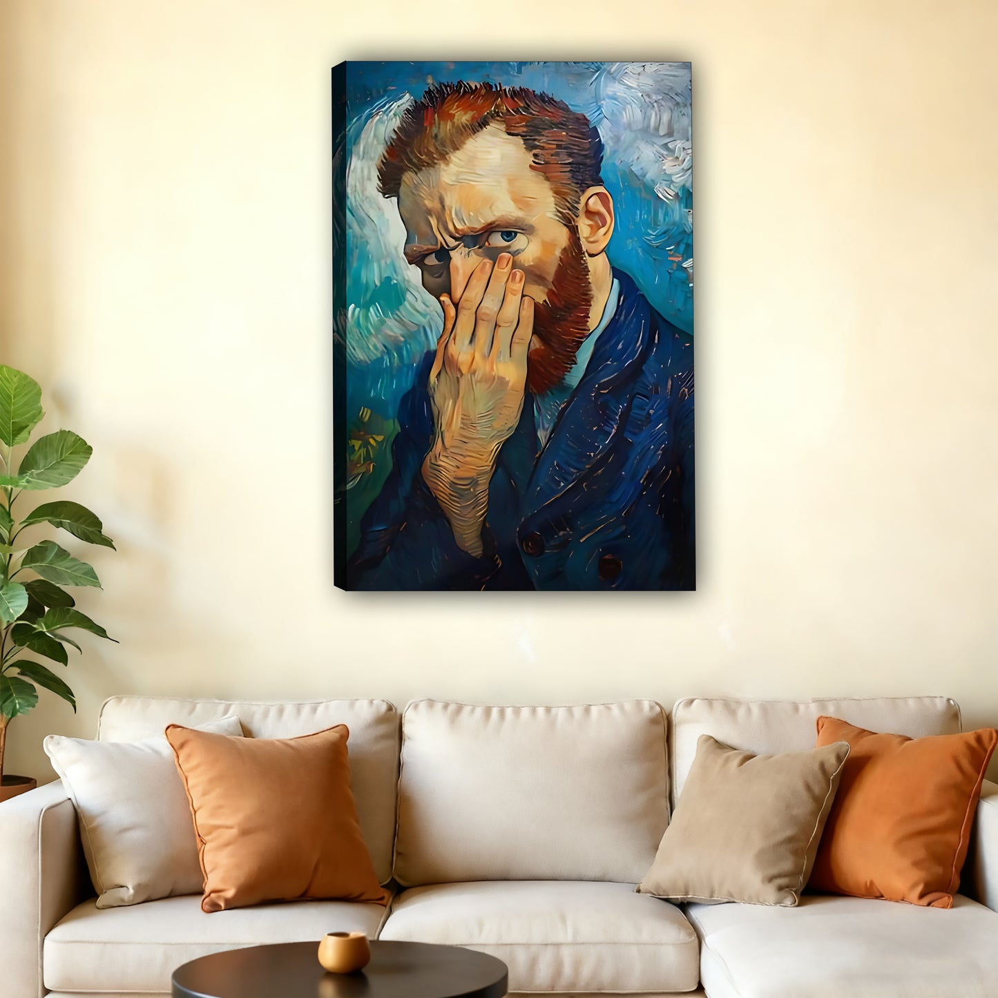 W435 Natural Wood Grain Canvas Decorative Painting – High-Quality Abstract Art | Ideal for Living Rooms and Offices