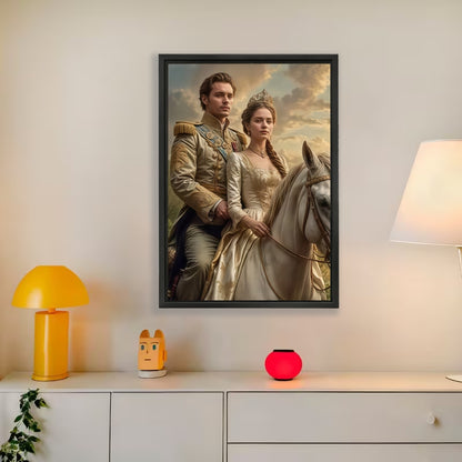Custom Royal Knight Portrait from Photo – Personalized Medieval Canvas Wall Art