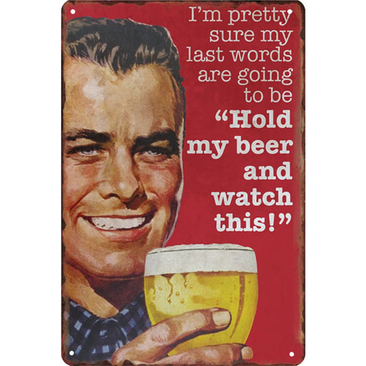 8x12 Funny Bar Metal Sign – Tin Wall Art for Home Bars & Man Caves | Tin & Time Co.#5019