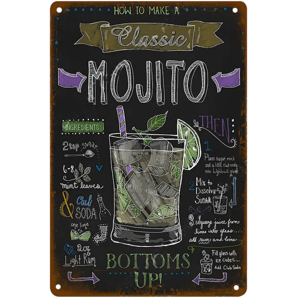 8x12 Funny Bar Metal Sign – Tin Wall Art for Home Bars & Man Caves | Tin & Time Co.#5028