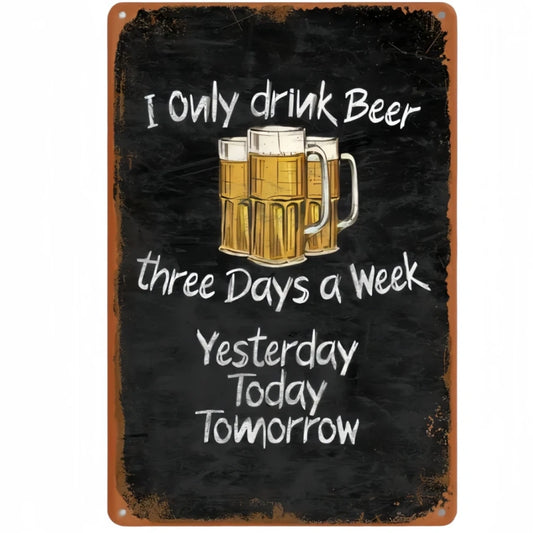8x12 Funny Bar Metal Sign – Tin Wall Art for Home Bars & Man Caves | Tin & Time Co.#5086
