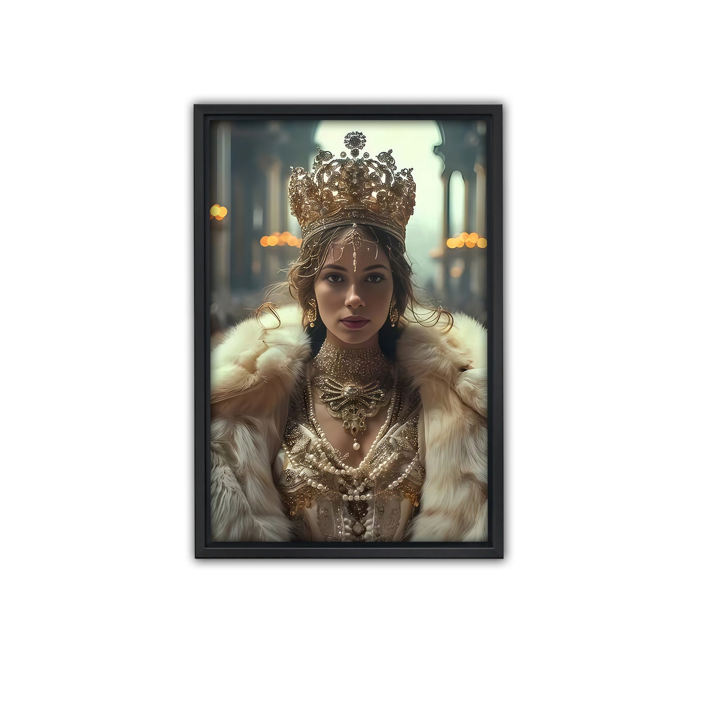 Custom Royal Queen Portrait from Photo - Elegant Canvas Art
