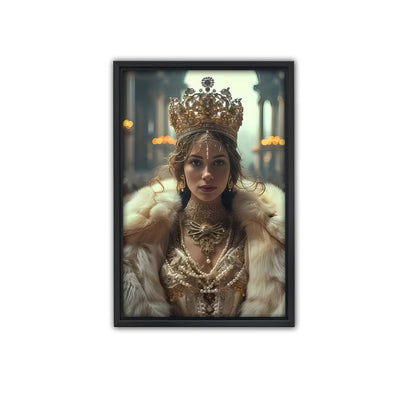 Custom Royal Queen Portrait from Photo - Elegant Canvas Art
