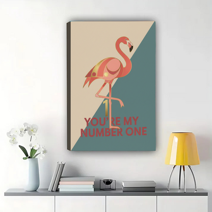 You're My Number One Flamingo Art Print - Geometric Wall Decor |W1114